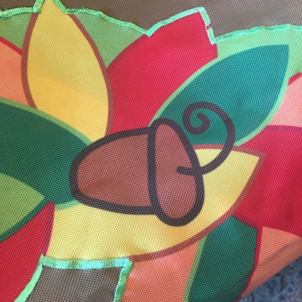 Welcome Flag Yard Garden Decor BJ Lantz Fall Autumn Harvest Leaf Wreath Signed